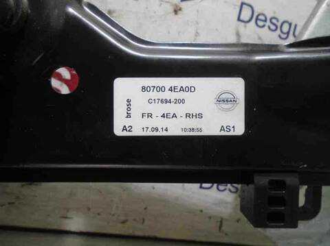 Foto 4ª: Elevalunas Eléctrico Delantero Derecho Nissan Qashqai 1.5 TD CAT 110CV 81KW [K9K] (2014)