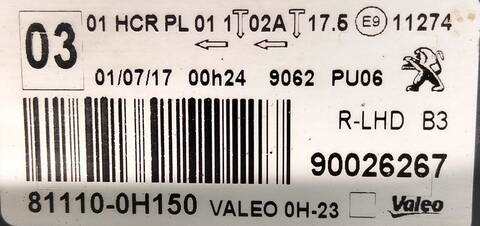 Foto 2ª: Faro Derecho Peugeot 108 1KR (2017)