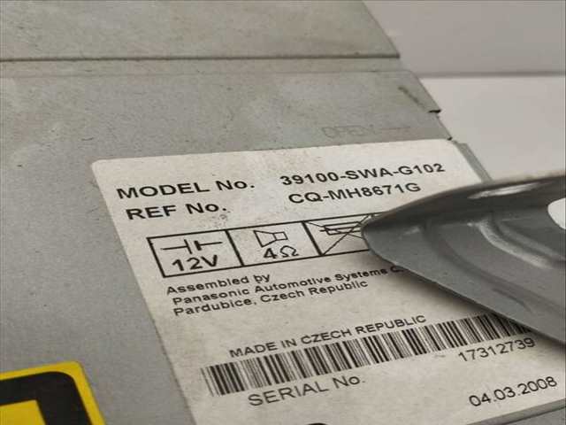 Foto 2ª: Sistema Audio Radio CD Honda Crv ELEGANCE 140CV 103KW RE) [N22A2] (2008)