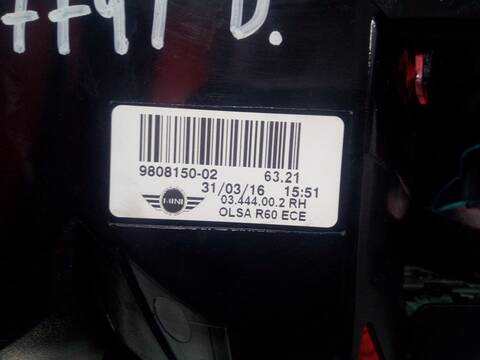 Foto 3ª: Piloto Trasero Derecho Mini Countryman COOPER D 112CV 82KW [N47C20A] (2016)