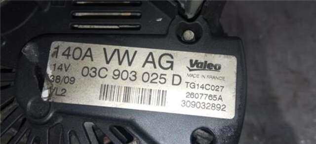 Foto 1ª: Alternador Volkswagen Golf 1.4 ADVANCE [1.4 LTR. - 90 KW 16V TSI (1390 CM3)] [CAXA]