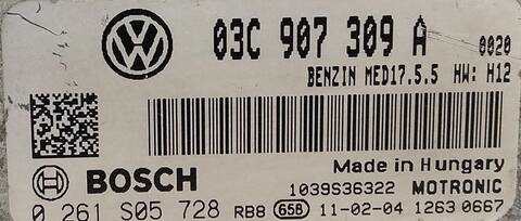 Foto 3ª: Centralita Motor ECU Volkswagen Golf ADVANCE 1 16V TSI 1390 CM3) 122CV (2008)
