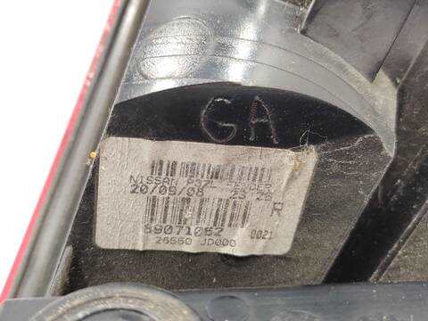 Foto 3ª: Piloto Trasero Derecho Nissan Qashqai 2.0 141CV 104KW [MR20] (2008)