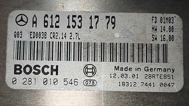 Foto 3ª: Centralita Motor ECU Mercedes Clase ML 270 2.7 CDI 5P ( SERIE 163 ) [612963 MB] (2001)