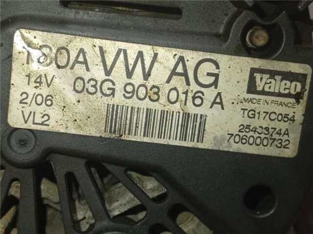 Foto 2ª: Alternador Audi A6 2.0 TDI [2.0 LTR. - 103 KW TDI] [BRE]