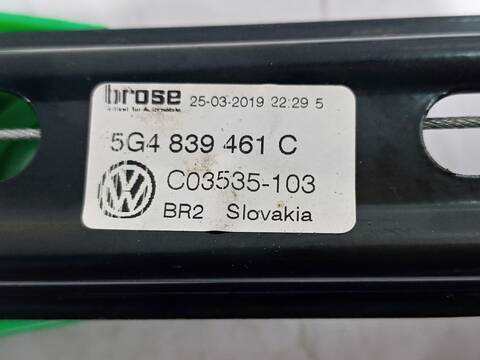 Foto 3ª: Elevalunas Manual Trasero Izquierdo Volkswagen Golf COMFORTLINE BLUEMOTION 150CV 110KW (2019)