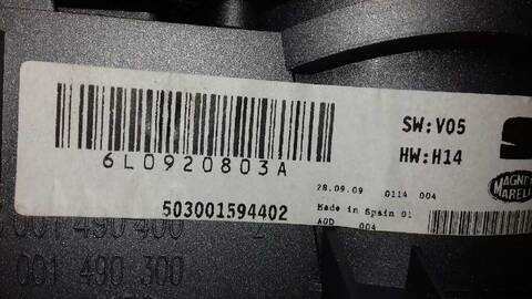 Foto 3ª: Cuadro de Instrumentos Seat Ibiza ERENCE 80CV 59KW [BNV] (2009)