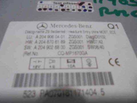 Foto 2ª: Sistema Audio Radio CD Mercedes Clase C 160 C 250 CDI BLUEEFFICIENCY 204.003) BERLINA 204CV 150KW [651911] (2009)