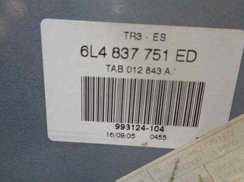 Foto 2ª: Elevalunas Eléctrico Delantero Izquierdo Seat Ibiza COOL 64CV 47KW [ASY] (2005)