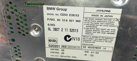 Foto 3ª: Sistema Audio Radio CD Bmw Serie 5 518 530D EXCLUSIVE 193CV 142KW [M57D30] (2002)
