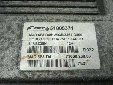 Foto 3ª: Centralita Motor ECU Fiat Doblo 1.3 JTD CAT 69CV 51KW [199A2000] (2007)