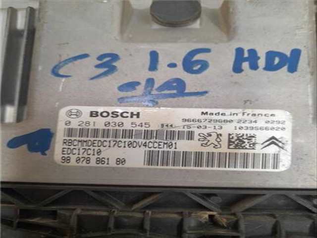 Foto 3ª: Centralita Motor ECU Citroen C3 1.4 HDI 16V XTR [1 4 LTR. - 66 KW HDI CAT 8HY - DV4TED4)] 90CV