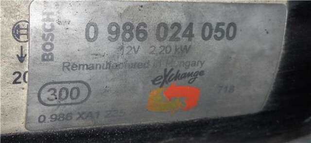 Foto 2ª: Motor de Arranque Volkswagen Touareg 3.0 TDI V6 [3.0 LTR. - 165 KW V6 TDI DPF] [BKS]