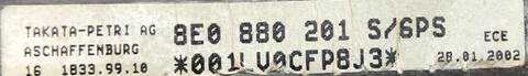 Foto 2ª: Airbag Delantero Izquierdo Audi A6 2.5 TDI 155CV (2001)