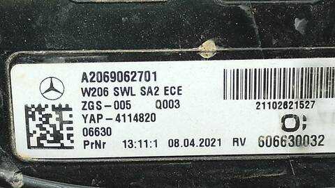 Foto 3ª: Piloto Trasero Derecho Mercedes Clase C 160 C 200 206.042) BERLINA 224CV 165KW [M 254.915] (2021)
