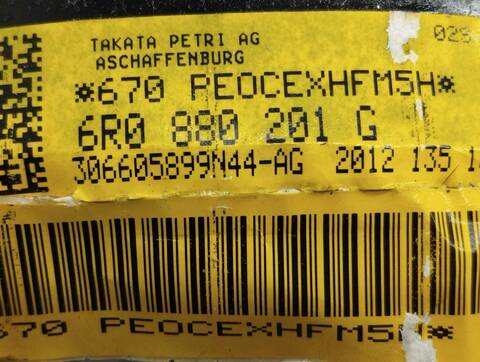 Foto 4ª: Airbag Delantero Izquierdo Volkswagen Polo ADVANCE 70CV 51KW [CGPA] (2012)