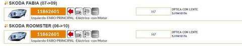 Foto 2ª: Faro Izquierdo Skoda Fabia 70CV 51KW
