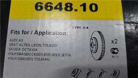 Foto 3ª: Disco Freno Delantero Audi A3 TDI 16V 140CV