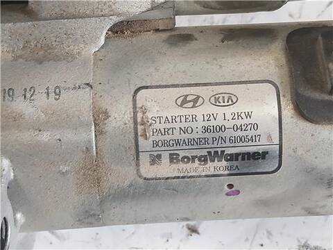Foto 3ª: Motor de Arranque Hyundai Kona 1.0 KLASS 2WD 120CV 88KW [G3LC] (2020)