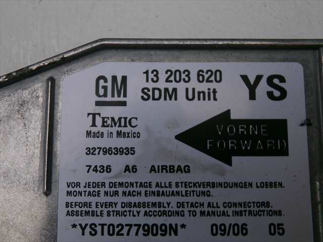 Foto 3ª: Centralita Airbag Opel Meriva 1.7 CDTI 2003-2010 [Z17DTH] (2006)