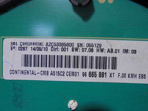 Foto 4ª: Cuadro de Instrumentos Citroen C3 SX 73CV 54KW [KFT] (2010)