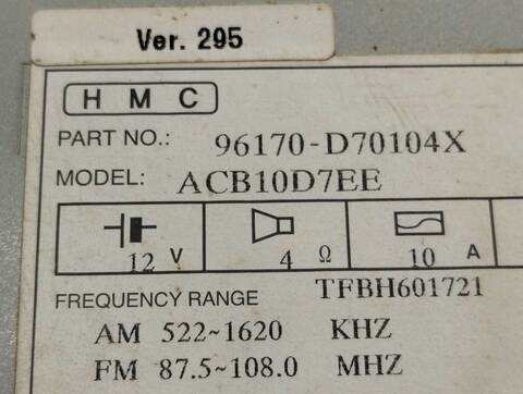 Foto 4ª: Sistema Audio Radio CD Hyundai Tucson CLASSIC BLUE 116CV 85KW [D4FD] (2018)