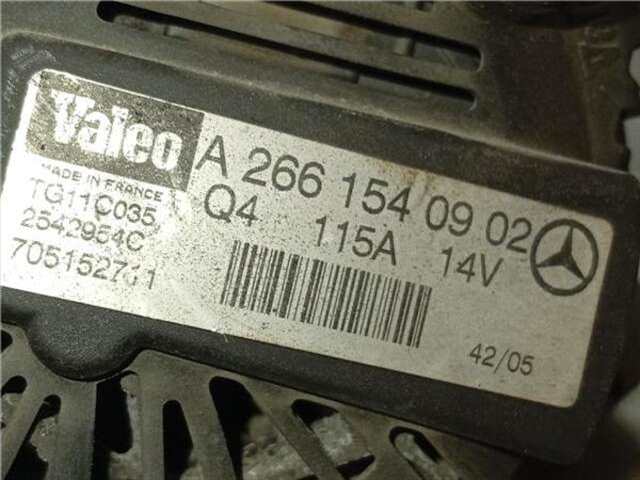 Foto 1ª: Alternador Mercedes Clase A 140 1.7 A 170 (169.032) [1.7 LTR. - 85 KW CAT] [M 266.940]
