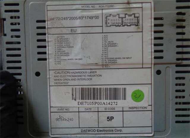 Foto 3ª: Sistema Audio Radio CD Chevrolet Captiva 2.0 D [Z 20 S]