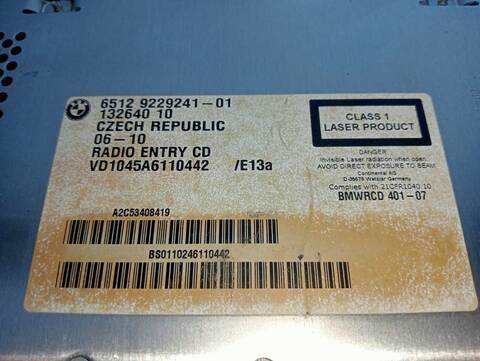 Foto 2ª: Sistema Audio Radio CD Bmw Serie 1 114 116D 2 16V DIESEL CAT 116CV (2004)