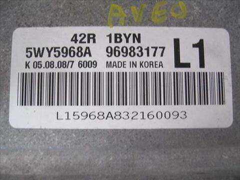 Foto 2ª: Centralita Motor ECU Chevrolet Aveo 1.2 LS HATCHBACK 84CV 62KW [B12D1] (2009)