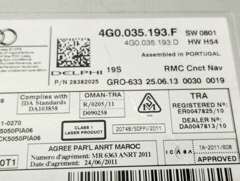 Foto 2ª: Sistema Audio Radio CD Audi A6 2.0 TFSI AVANT 180CV 132KW [CDNB] (2013)