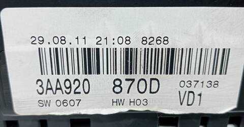 Foto 2ª: Cuadro de Instrumentos Volkswagen Passat ADVANCE 2 TDI 140CV (2005)