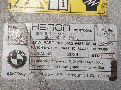 Foto 3ª: Compresor Aire Acondicionado Bmw X3 2.0 HÍBRIDO XDRIVE30E XLINE 292CV 215KW [XB1141M1] (2022)