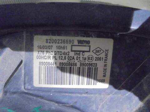 Foto 2ª: Faro Izquierdo Renault Kangoo AUTHENTIQUE 61CV 45KW [K9K U7] (2007)