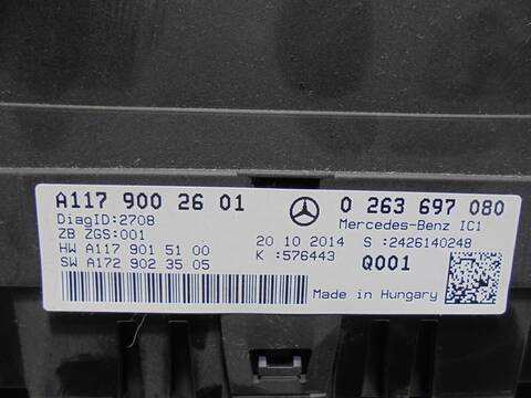 Foto 3ª: Cuadro de Instrumentos Mercedes Clase C 160 CLA 220 CDI 117.303) 177CV 130KW [651930] (2015)
