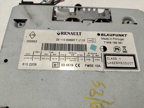 Foto 2ª: Sistema Audio Radio CD Renault Scenic DYNAMIQUE 1 TCE 131CV [H4J700] (2009)