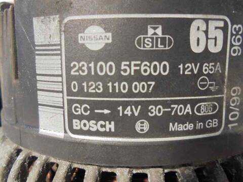 Foto 3ª: Alternador Nissan Micra 1.0 16V CAT 54CV 40KW (1998)
