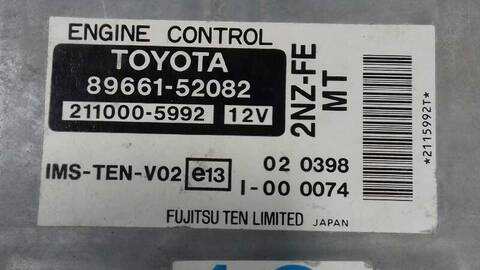 Foto 3ª: Centralita Motor ECU Toyota Yaris 1.3 16V CAT 86CV 63KW [2NZFE] (2002)