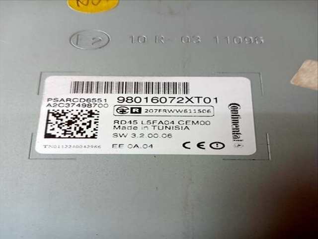 Foto 3ª: Sistema Audio Radio CD Peugeot 3008 1.6 HDI FAP 111CV (2009)