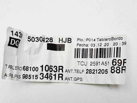 Foto 3ª: Kit Airbag Renault Captur INTENS 116CV 85KW [K9KU872] (2020)