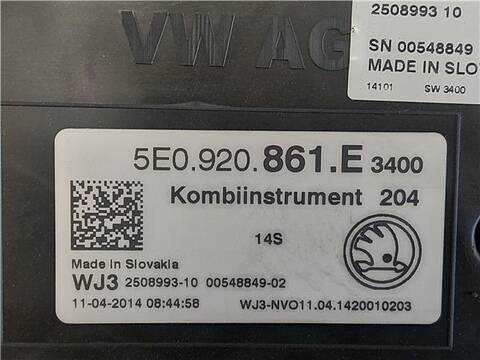 Foto 3ª: Cuadro de Instrumentos Skoda Octavia 1.6 ACTIVE 116CV 85KW [CLH] (2014)