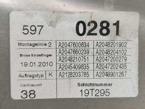 Foto 3ª: Elevalunas Eléctrico Delantero Derecho Mercedes Clase C 160 C 220 CDI 204.008) (2007)