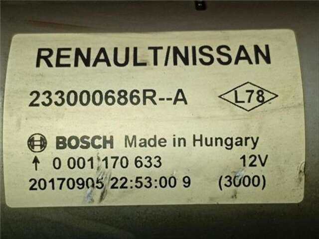 Foto 2ª: Motor de Arranque Renault Talisman 1.6 ICON [1.6 LTR. - 96 KW DCI DIESEL FAP ENERGY]
