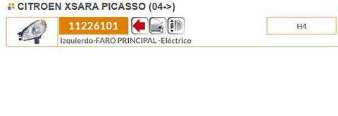 Foto 2ª: Faro Izquierdo Citroen Xsara PICASSO 90CV 66KW