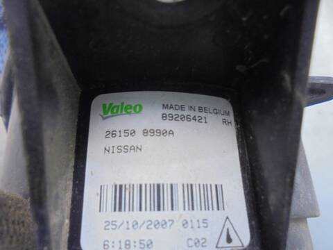 Foto 3ª: Faro Antiniebla Delantero Derecho Nissan Qashqai ACENTA 106CV 78KW [K9K] (2007)