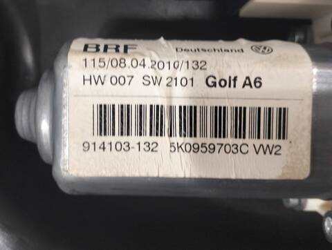 Foto 2ª: Elevalunas Manual Trasero Izquierdo Volkswagen Golf RABBIT 1 TDI 90CV [CAYB] (2008)
