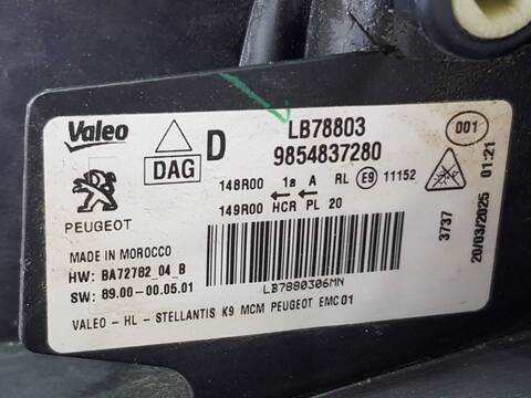 Foto 2ª: Faro Derecho Peugeot Rifter ACTIVE PACK ELECTRICO STANDARD (2018)