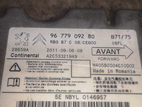 Foto 2ª: Centralita Airbag Citroen C4 9HP BERLINA (2011)