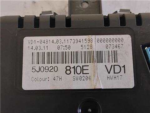 Foto 3ª: Cuadro de Instrumentos Skoda Fabia 1.2 STYLE 86CV 63KW [CBZ] (2011)