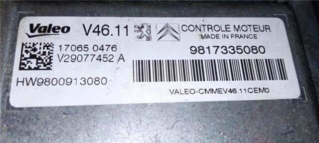 Centralita Motor ECU Citroen C3 1.2 FEEL [1.2 LTR. - 60 KW 12V VTI - PURETECH]